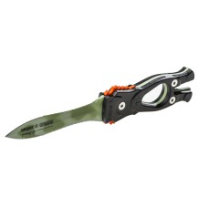 Нож sargan "сталкер-стропорез z1" - покрытие зеленый камуфляж